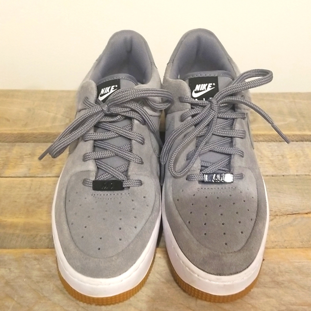 Grey suede leather Nike Air Force One size 7.5 shoes